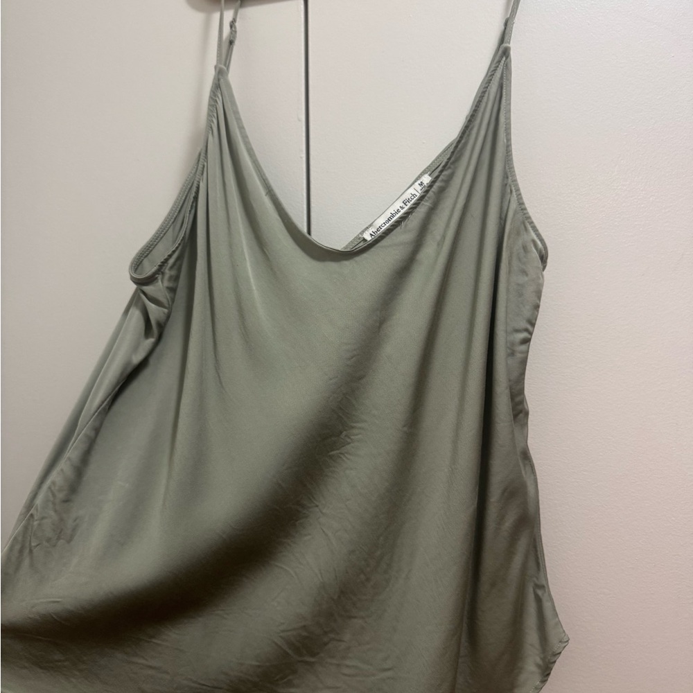 Abercrombie & Fitch Green Asymmetrical Sleeveless Camisole